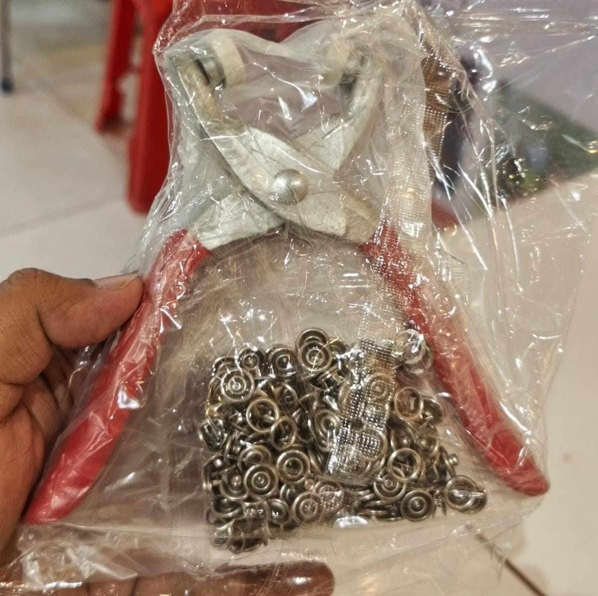 Hand Press Grommet Eyelet Plier Set | Hole Punch Kit with 50 Metal Eyelets | Leather & Belt Tool