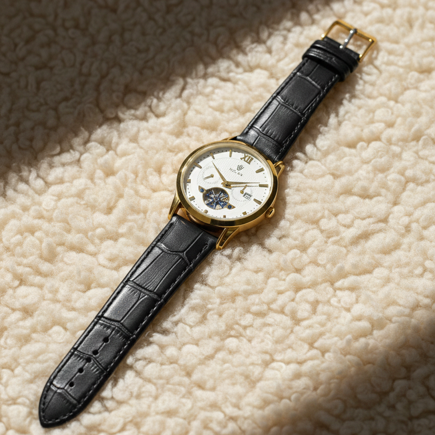 Royal Executive Skeleton – Gold & Leather Edition