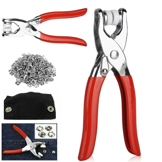 Hand Press Grommet Eyelet Plier Set | Hole Punch Kit with 50 Metal Eyelets | Leather & Belt Tool