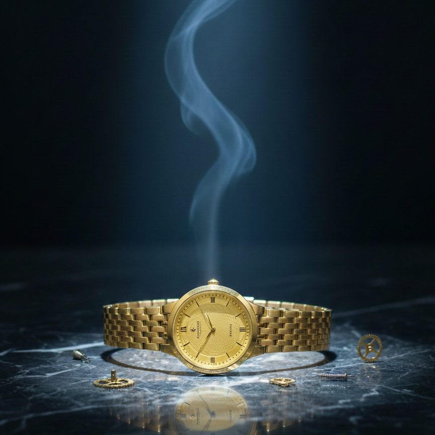 Classic Gold-Plated Men's Quartz Watch - Luxury Inspired Vacheron