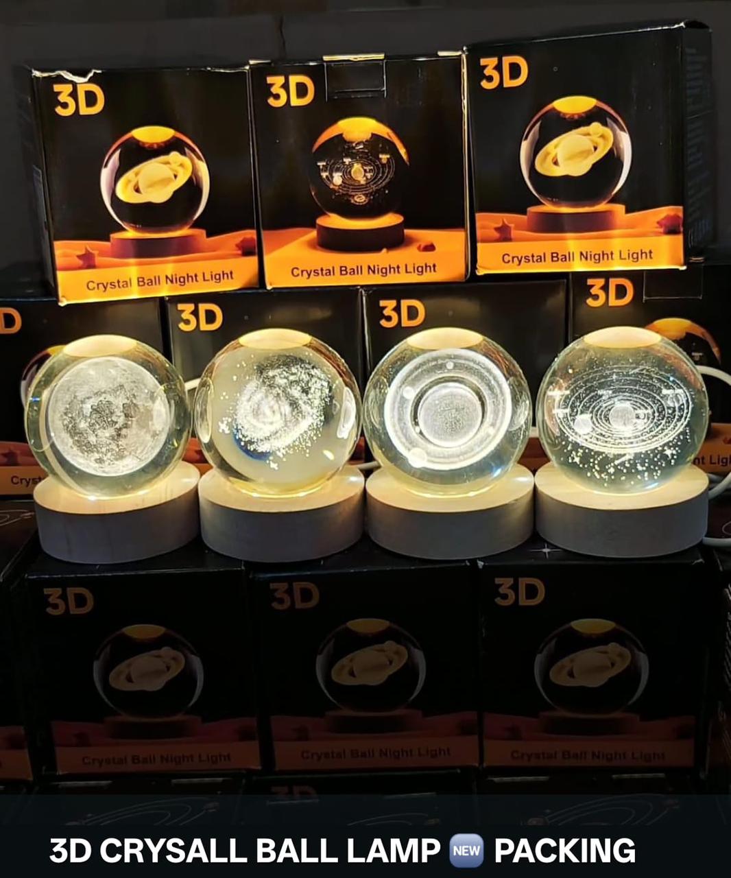 1 Pc USB LED Galaxy Crystal Ball Lamp | 3D Planet Moon Night Light