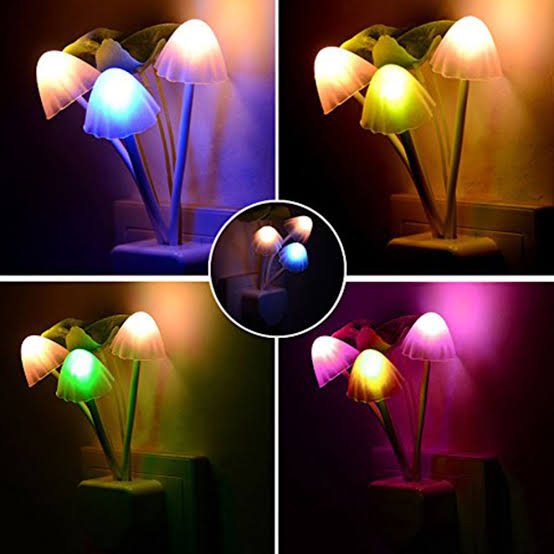 Mushroom Night Light Dusk To Dawn Sensor LED Night Lights Flower Lamp Bedroom