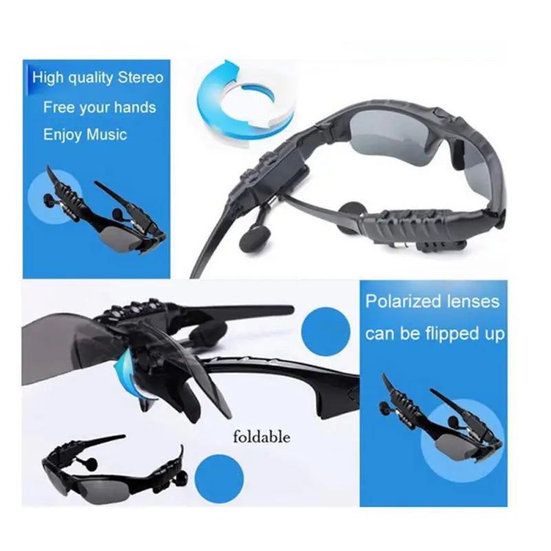 Bluetooth sun glasses with headphones connect with Mobile and talk
