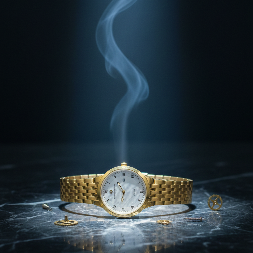 Classic Gold-Plated Men's Quartz Watch - Luxury Inspired Vacheron